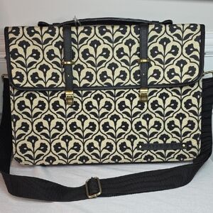 Nappa Dori Stylish Black and Cream Laptop Bag